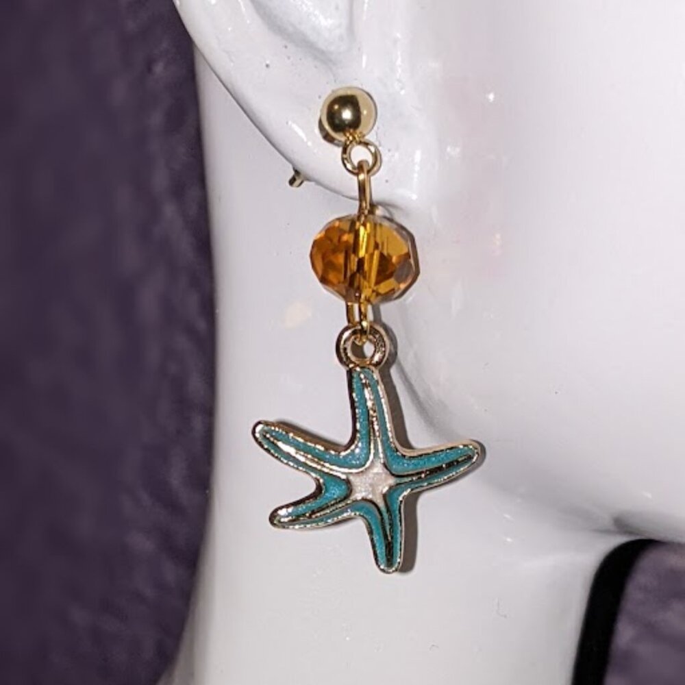 Turquoise Starfish Earrings